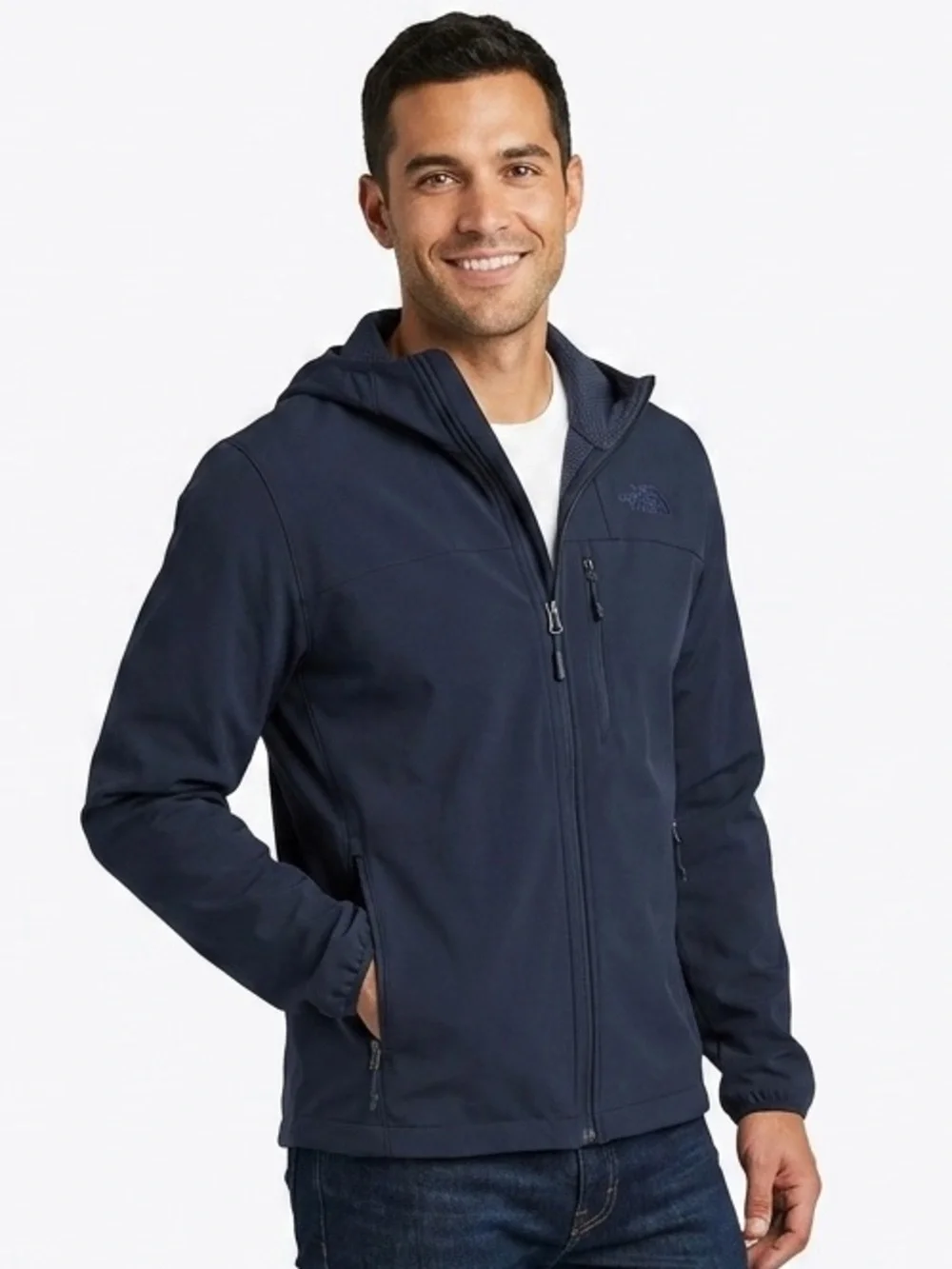 The North Face Men’s Navy Hooded Softshell Zip Jacket Size M